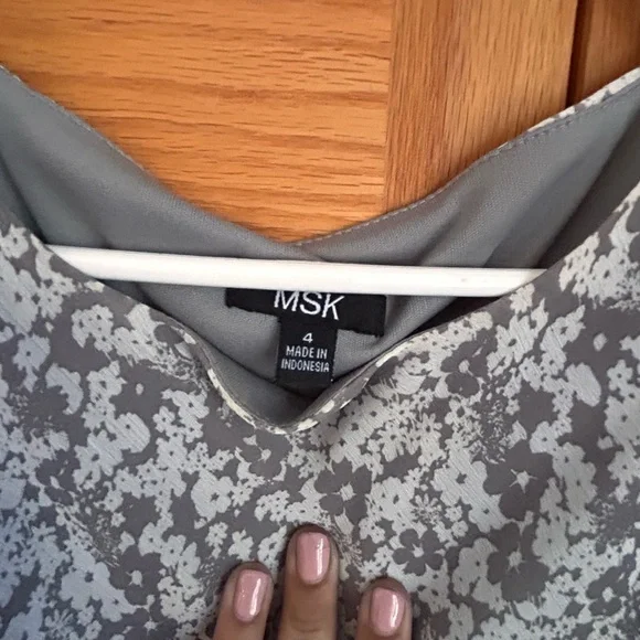 MSK Gray Floral Maxi Dress - Picture 2 of 6